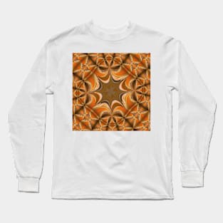 gold and orange unique fractal design Long Sleeve T-Shirt